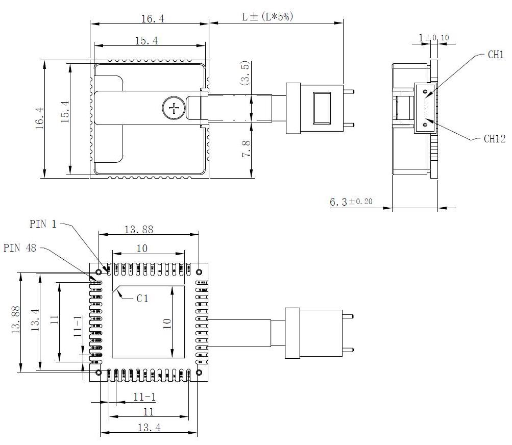 螭虎架构LCC光模块尺寸图